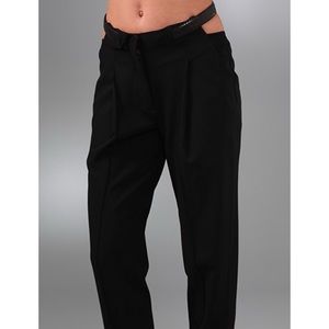 Alexander Wang Pegged Trousers Pants Belt Detail Leather Cuffs Ankle Sz 2 NWT